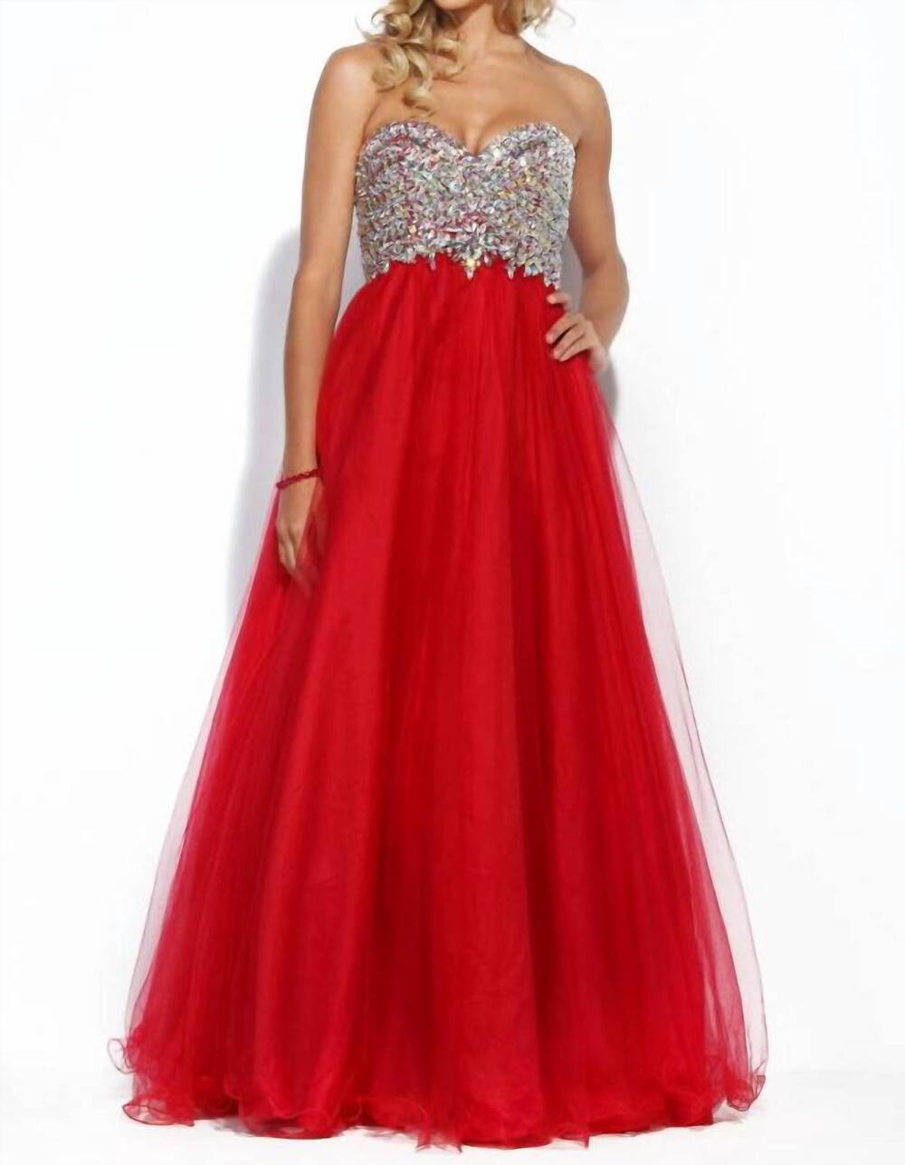 NEW JOSH & JAZZ sweetheart tulle prom dress in red